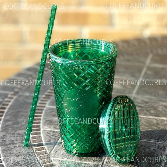 Starbucks Emerald Green Jeweled Grande Cold Cup Tumbler 16oz NWT - Picture 6 of 10